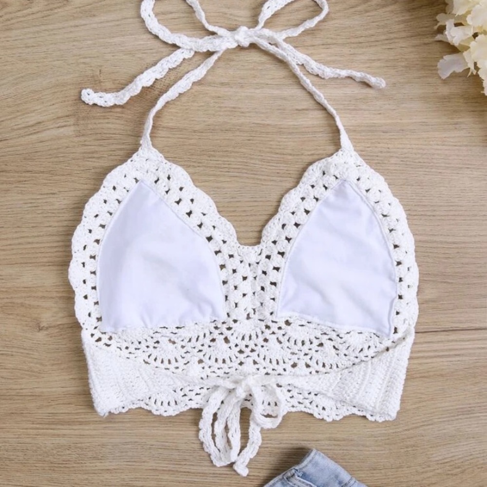 White crochet halter top - Picture 2 of 2